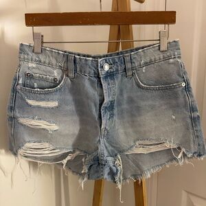 Zara Distressed Denim Shorts